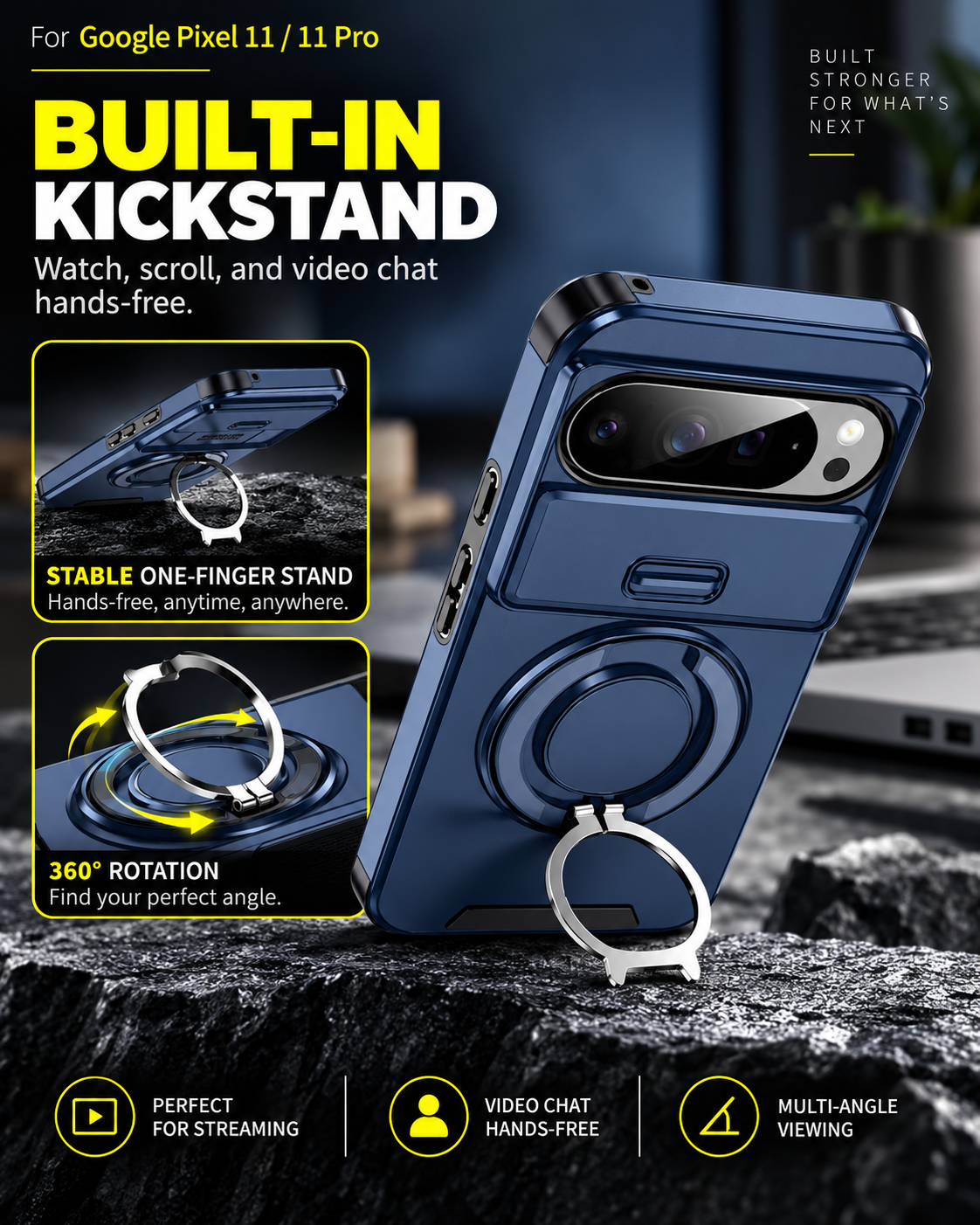 Rotating ring stand on ForgeGuard Pixel 11 Pro case