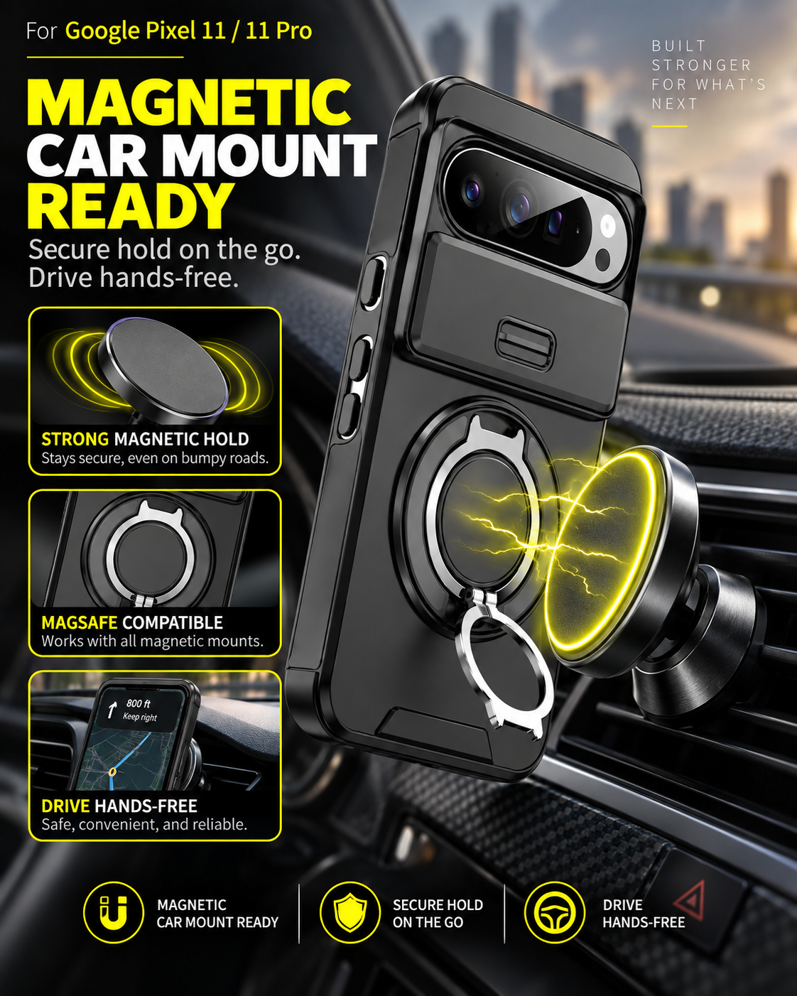 ForgeGuard Pixel 11 Pro case with compatible magnetic mount